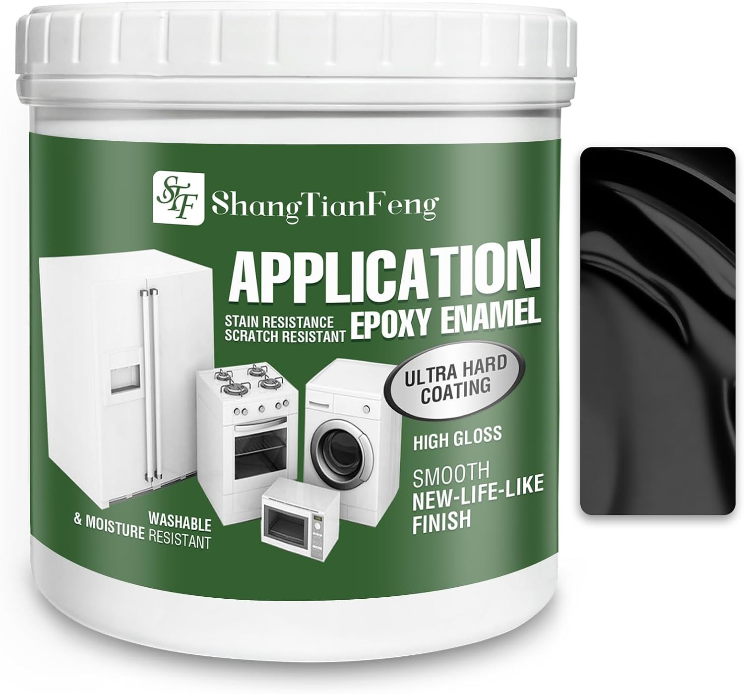 16Oz Black Appliance Paint, Rust Preventive Paint,High Gloss Finish for Home App
