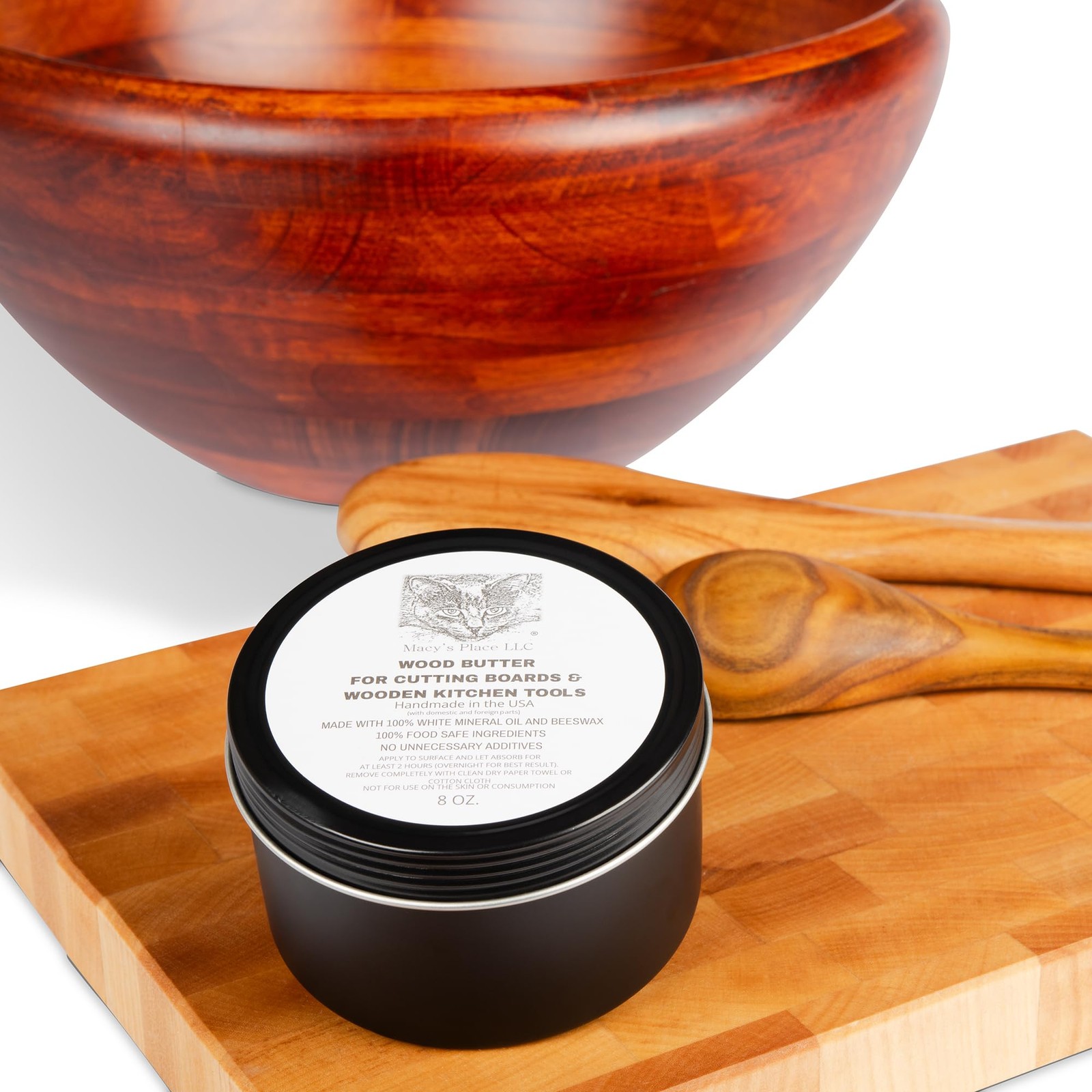 Wood Butter Cutting Board Wax – 8 fl oz – Conditioner for 8 Ounce (Pack of 1)
