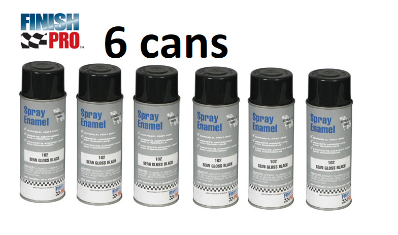 Black Enamel Spray Paint Semi Gloss, 12 Oz, 6 Cans