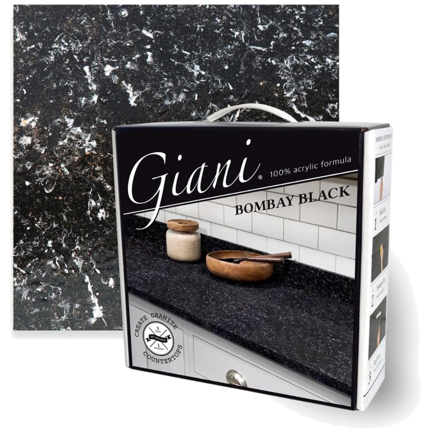 Transform Countertops with Black Granite Paint