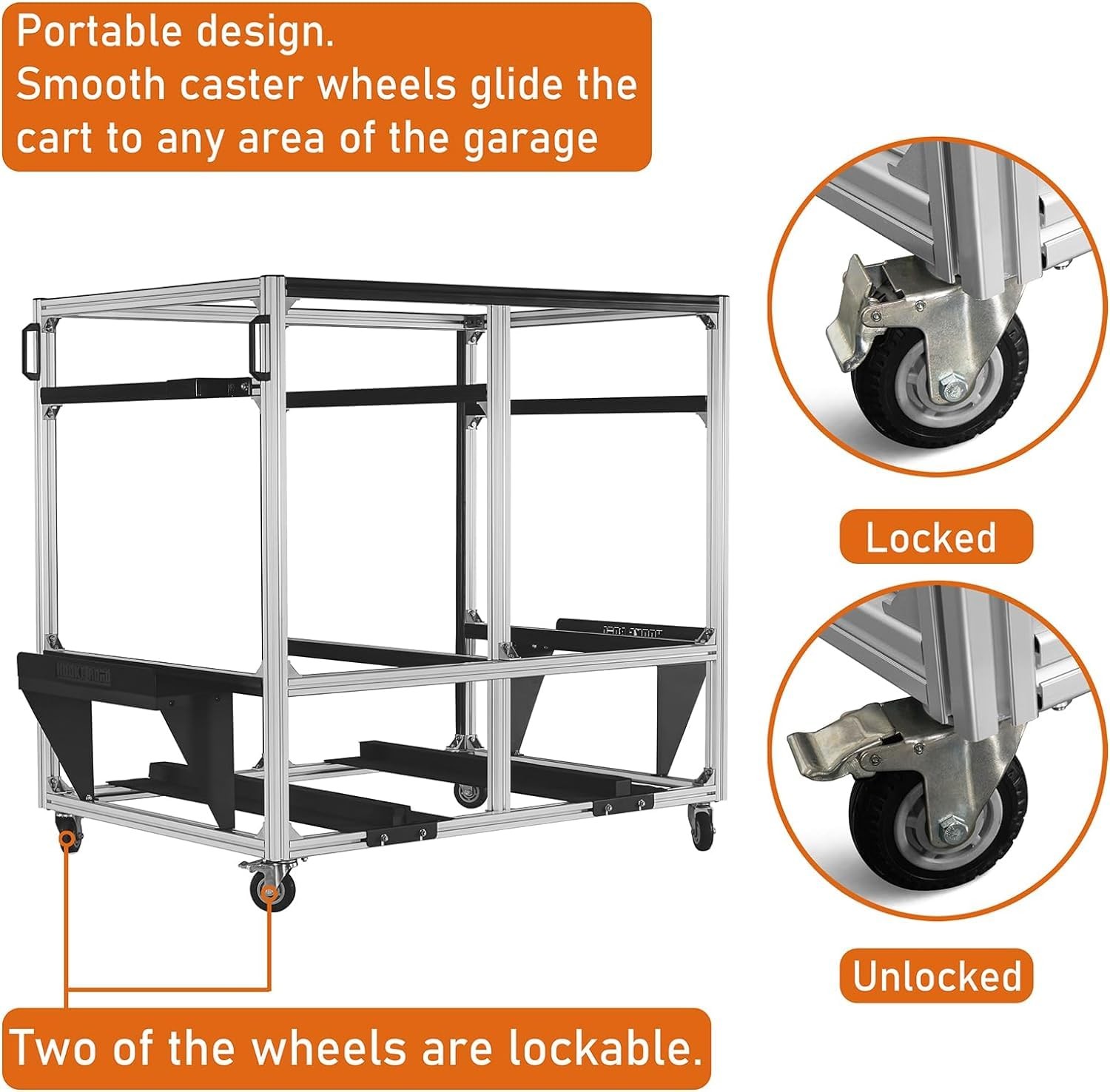 Doors Hardtop Holder Storage Rack Movable Cart for TJ JK JL JT Gladiator Bronco