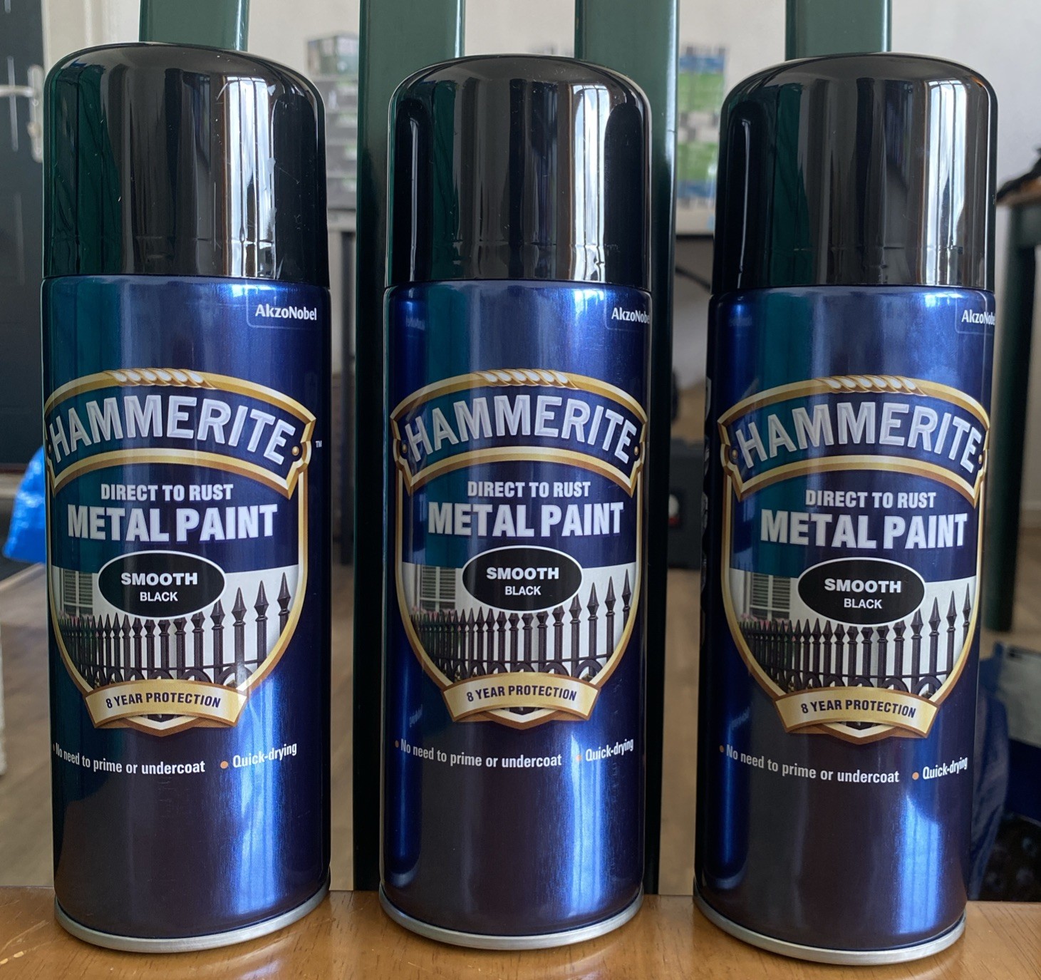 Hammerite Metal Paint – Smooth Black Spray Paint 400ml ( 3 Cans )