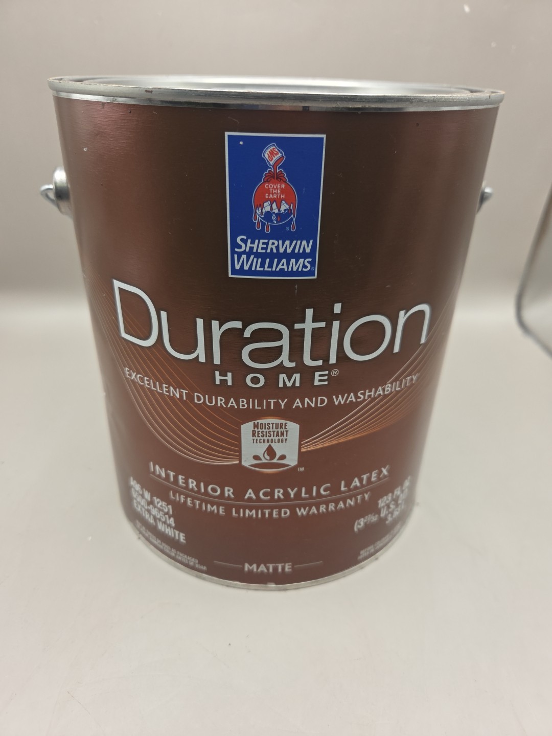 1 Gallon Sherwin Williams Duration Interior Matte Color 7663 Monorail Silver