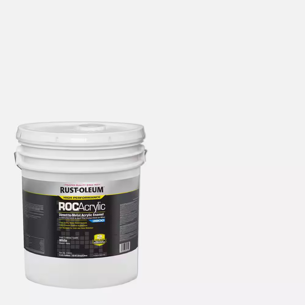 5 Gal. ROC Acrylic 3800 DTM OSHA Gloss White Interior/Exterior Enamel Paint