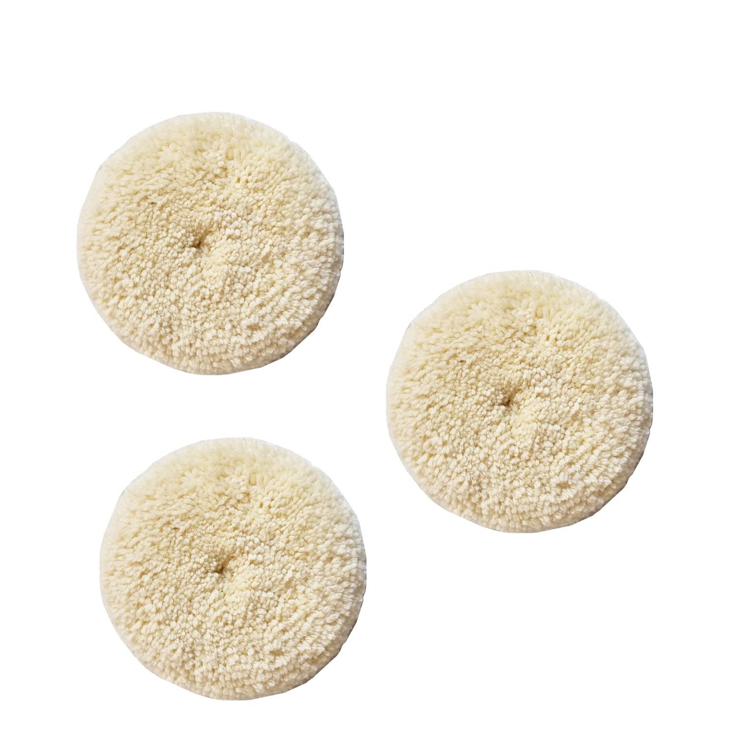 Wool Polishing Pads, 3 Pack 7″ Buffing Pads with Hook and Loop Back for Compo…