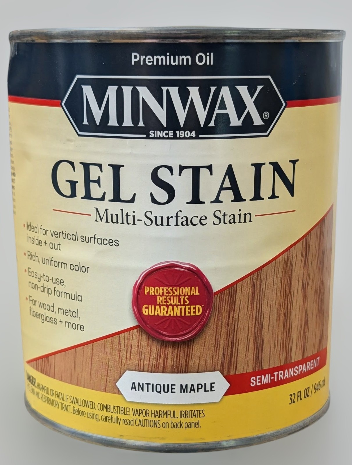Minwax Gel Stain – Multi-Surface Stain – Antique Maple – 32 Fl Oz – Dented Can
