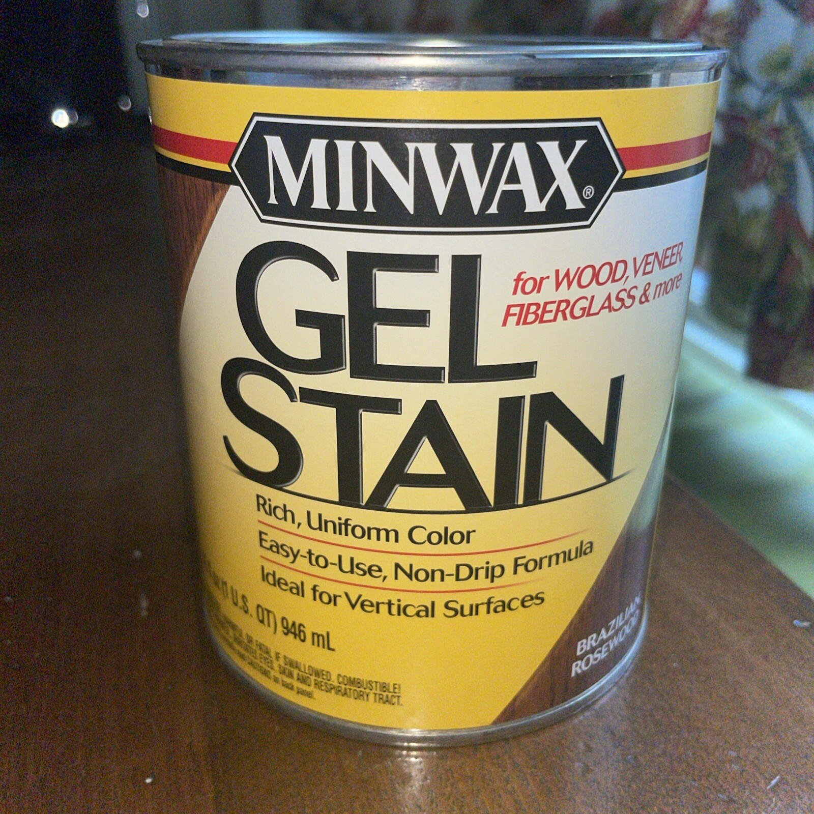 Minwax Gel Stain Brazilian Rosewood Interior Wood Fiberglass Veneer 1 Quart 32oz