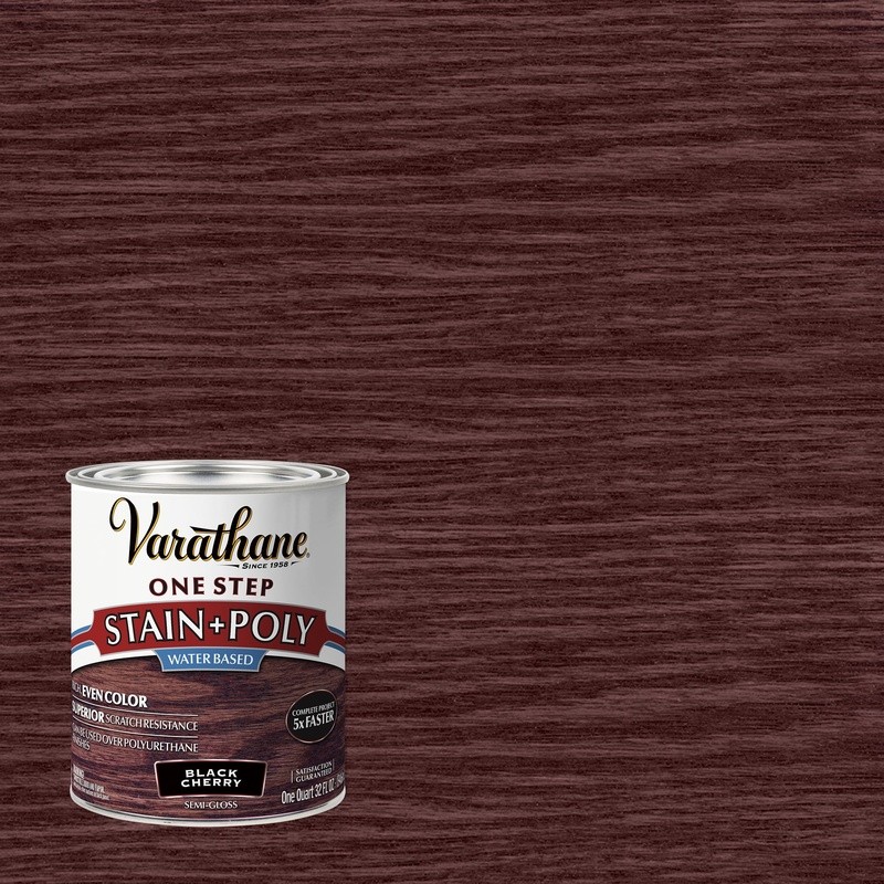 Black Cherry Stain Polyurethane Semi Gloss Finish Wood Low Odor Quick Dry New