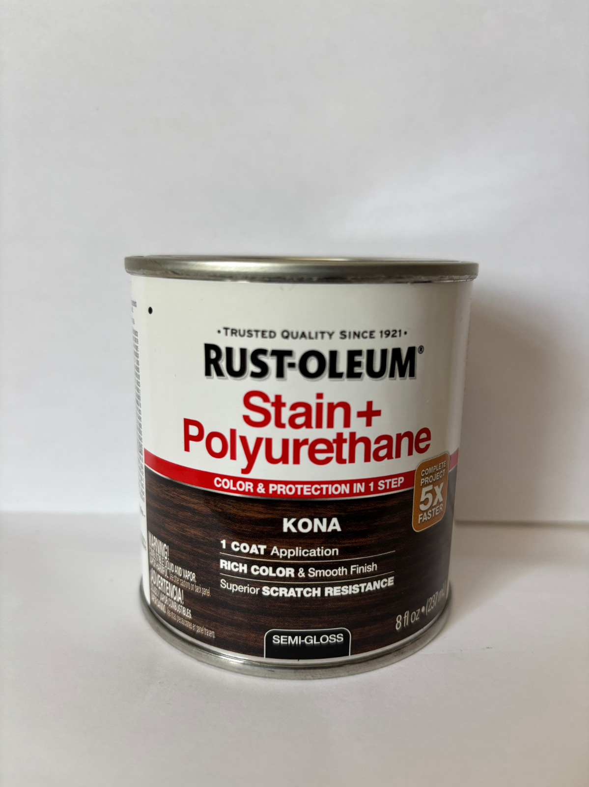 Rust-Oleum Kona Stain + Polyurethane 8oz Semi-Gloss Wood Finish 2-in-1 NEW