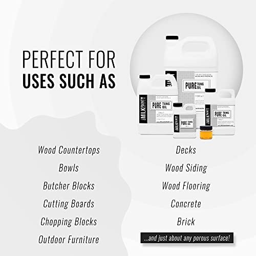 Pure Tung Oil for Wood Finishing – Food Grade, Waterproof, 16 oz – Ideal for Cut