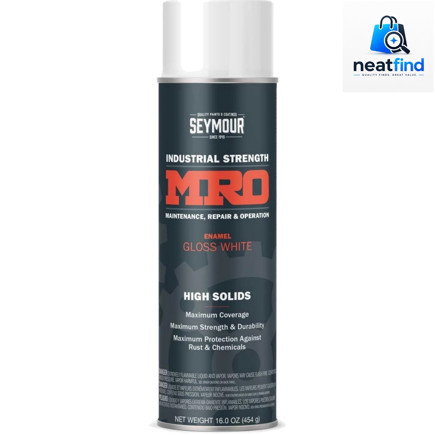 620-1413 Industrial MRO High Solids Spray Paint, Gloss White 16 Ounce Pack of 1