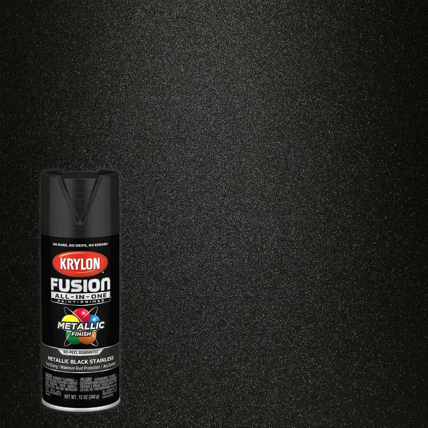 Fast-Drying Rust Resistant 12 oz Aerosol Spray Paint – Black Stainless Steel