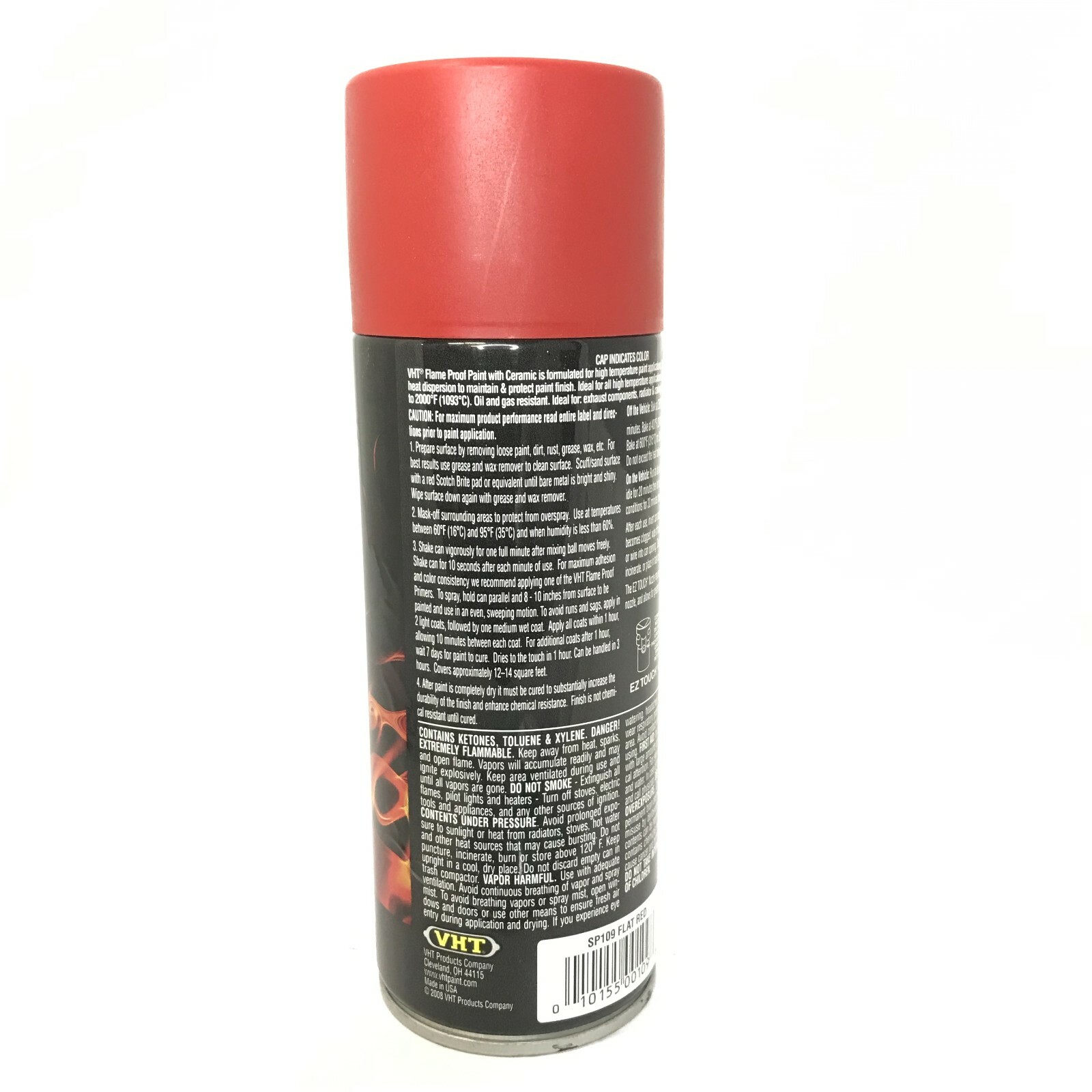 VHT SP109-2 PACK High Temperature Flame Proof FLAT RED Header Spray Paint – 11oz