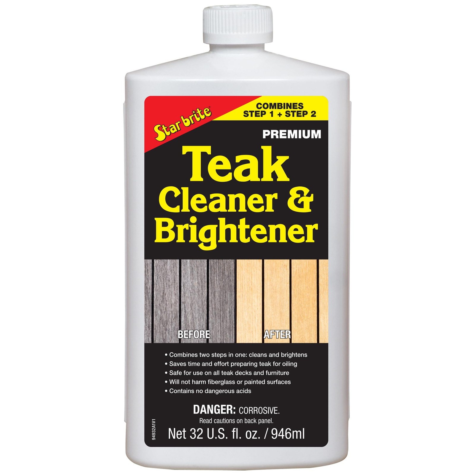 Star Brite Teak Cleaner & Brightener, Restore 32 Fl Oz (Pack of 1), Clear