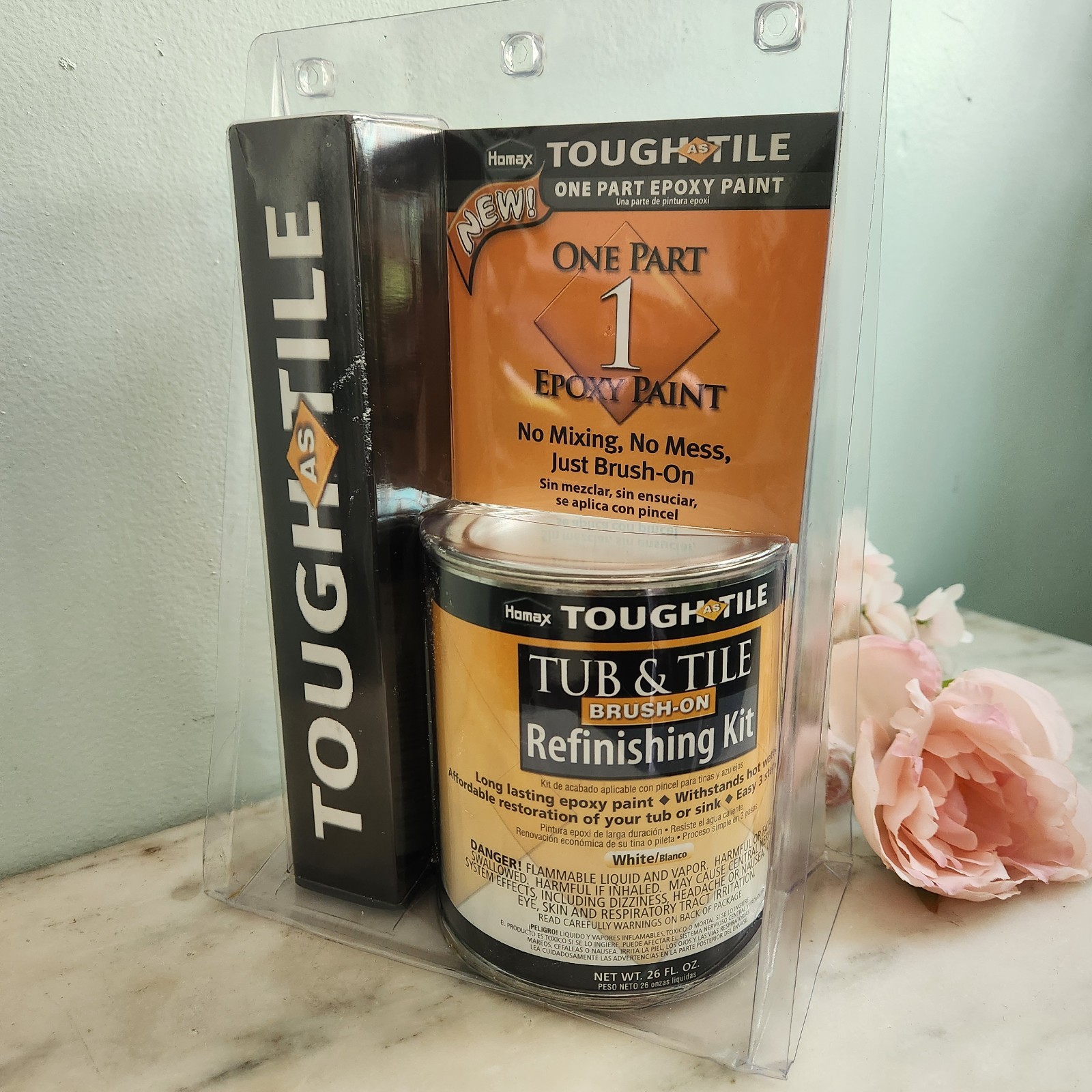 Homax Tub and Tile Refinishing Kit White 26oz Brush On Tough as Tile Kit Sink