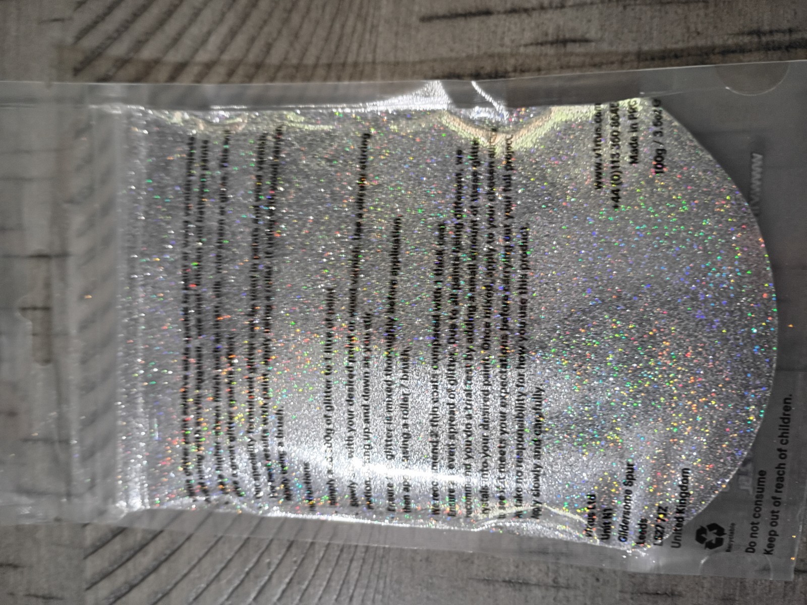 v1rtus Silver Holographic Glitter for Emulsion Paint 100g