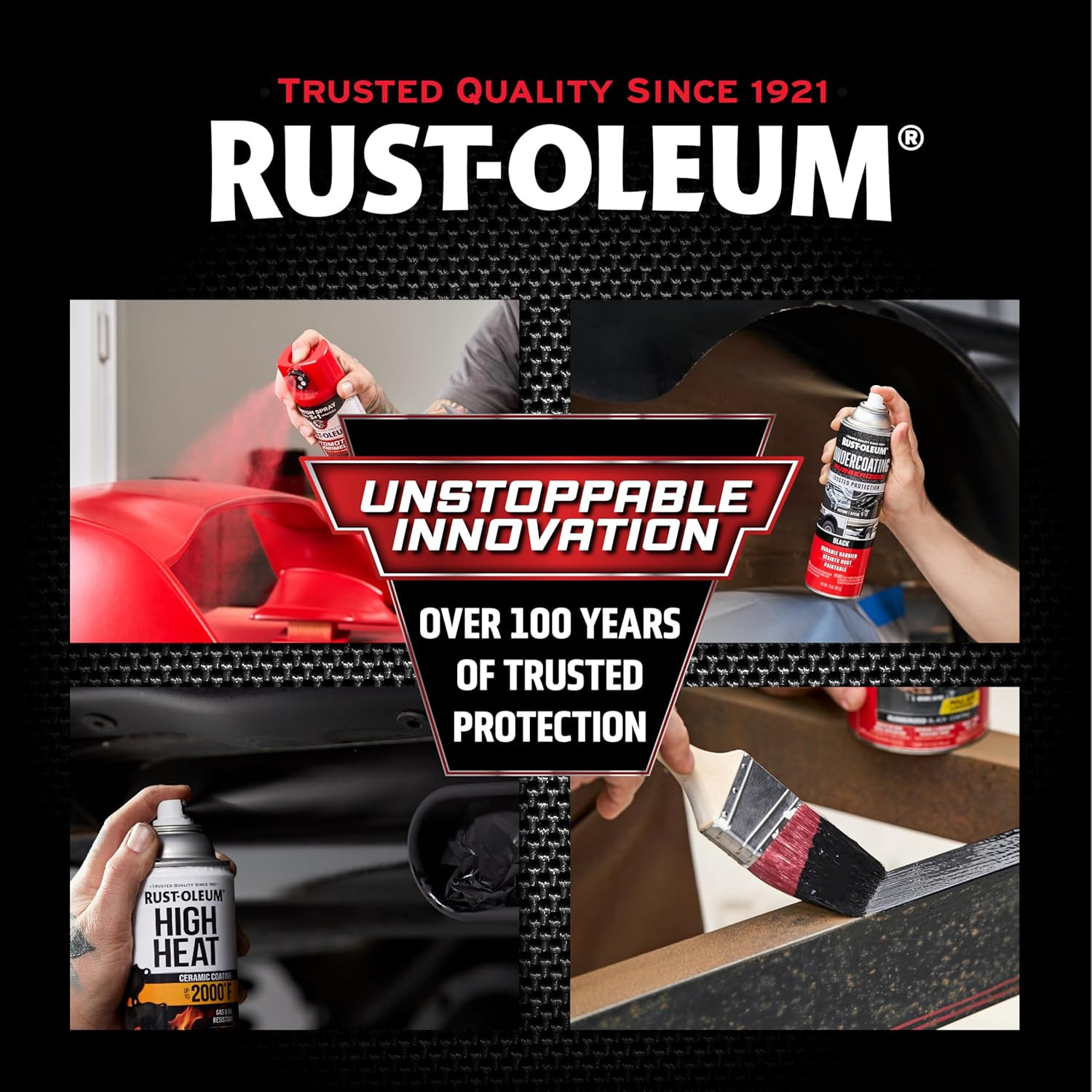 248657-6PK Stops Rust Undercoating Spray, 15 Oz, Rubberized Black, 6 Pack