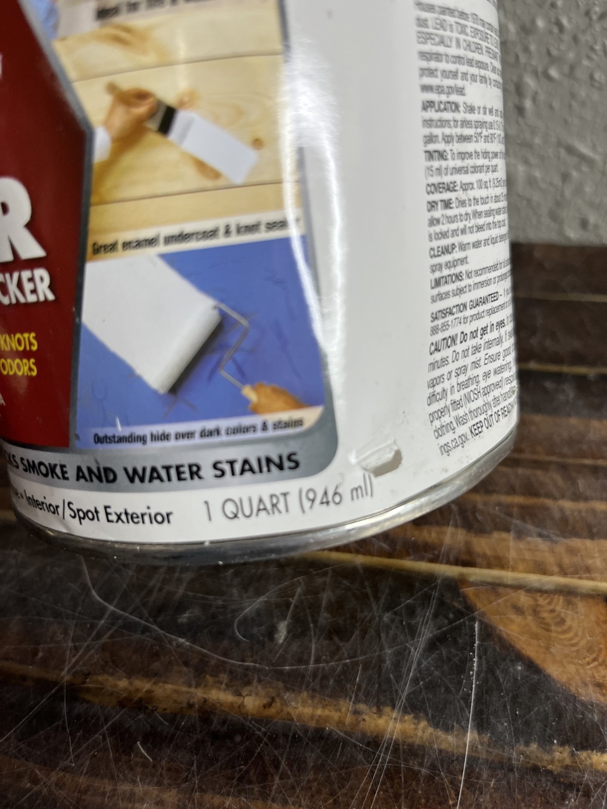 Zinsser B-I-N Advanced Synthetic Shellac Primer 1 Quart Stain Blocker White
