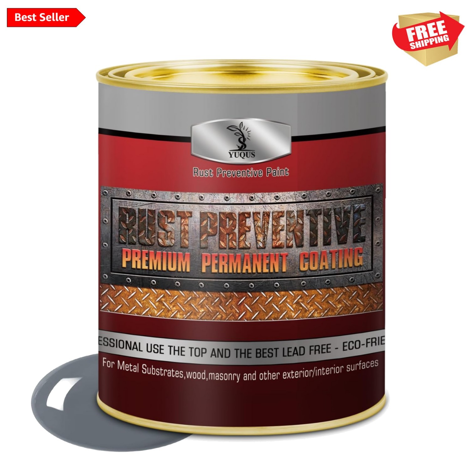 32 Fl Oz Grey Anti-Rust Metal Paint – Versatile Rust Prevention Formula