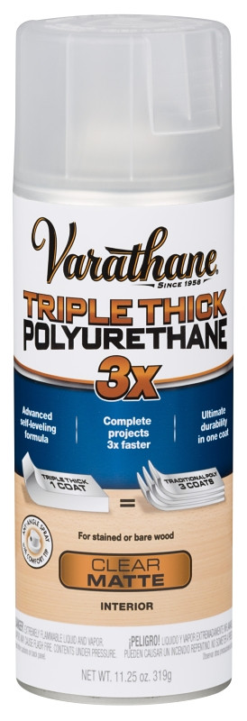 Varathane 318289 Spray Triple Thick Polyurethane, 11.25 oz, Matte