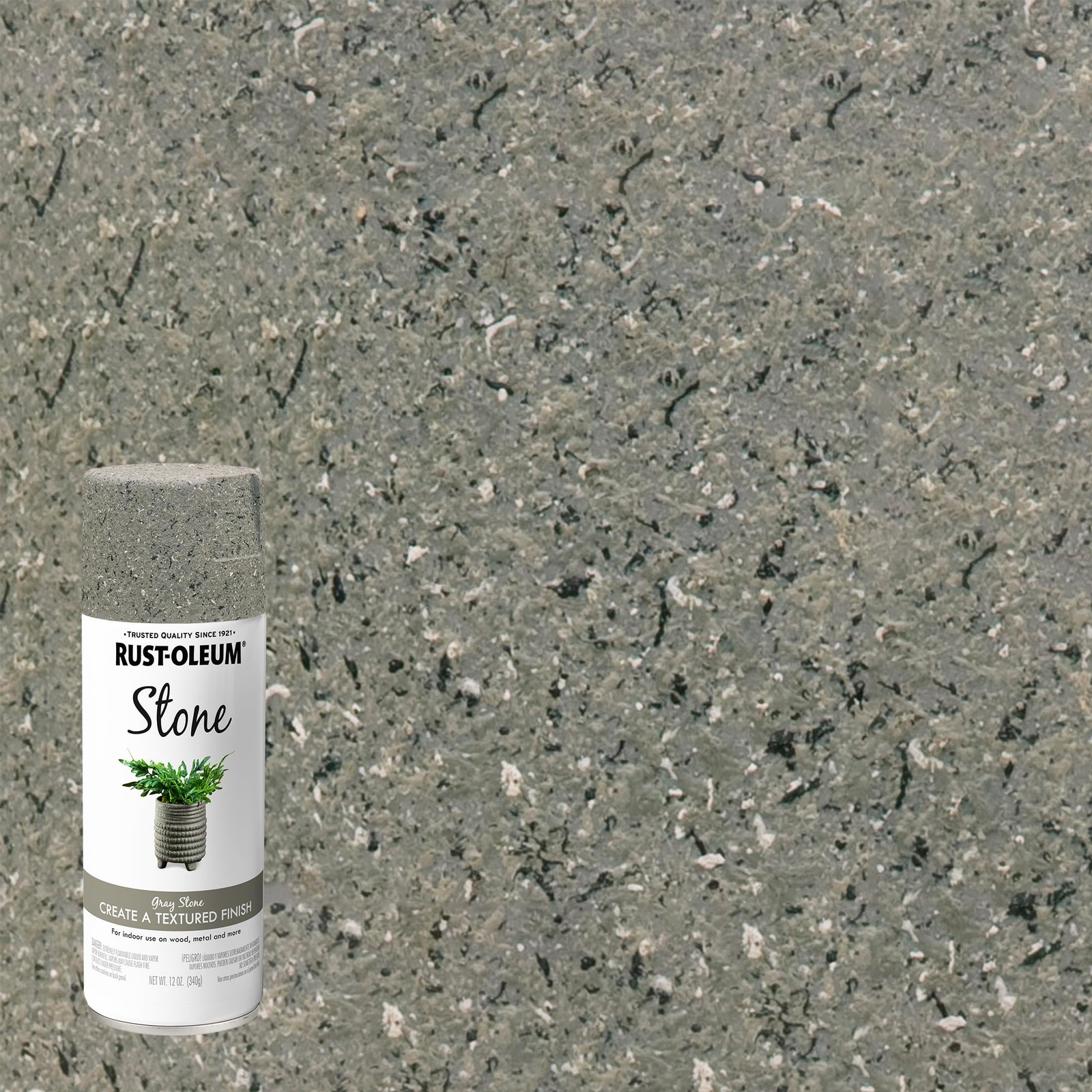 Rust Oleum Gray Stone Spray Paint 12 Ounce Textured Indoor Finish