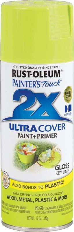 NEW CASE OF (6) RUSTOLEUM 249104 ULTRA COVER 2X KEY LIME SPRAY PAINT 2924041
