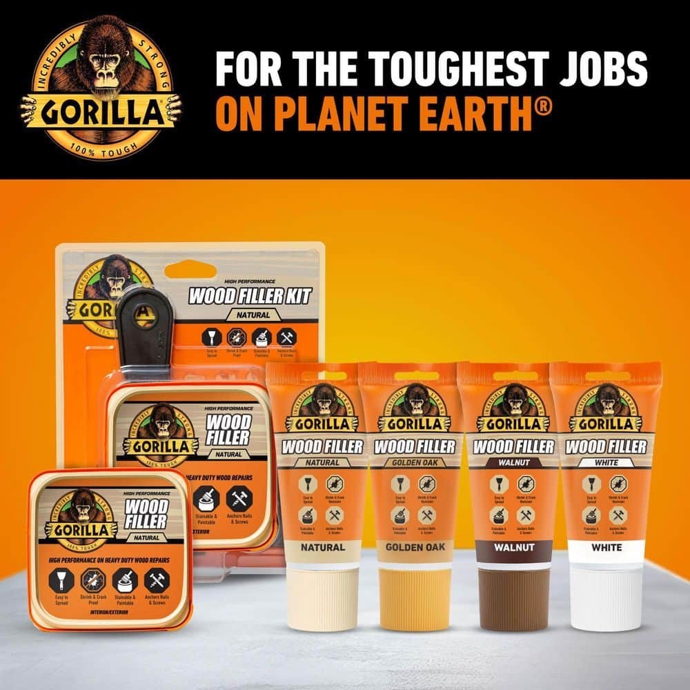 Gorilla 16 oz Natural Wood Filler Tub All Purpose, Paintable, Sandable