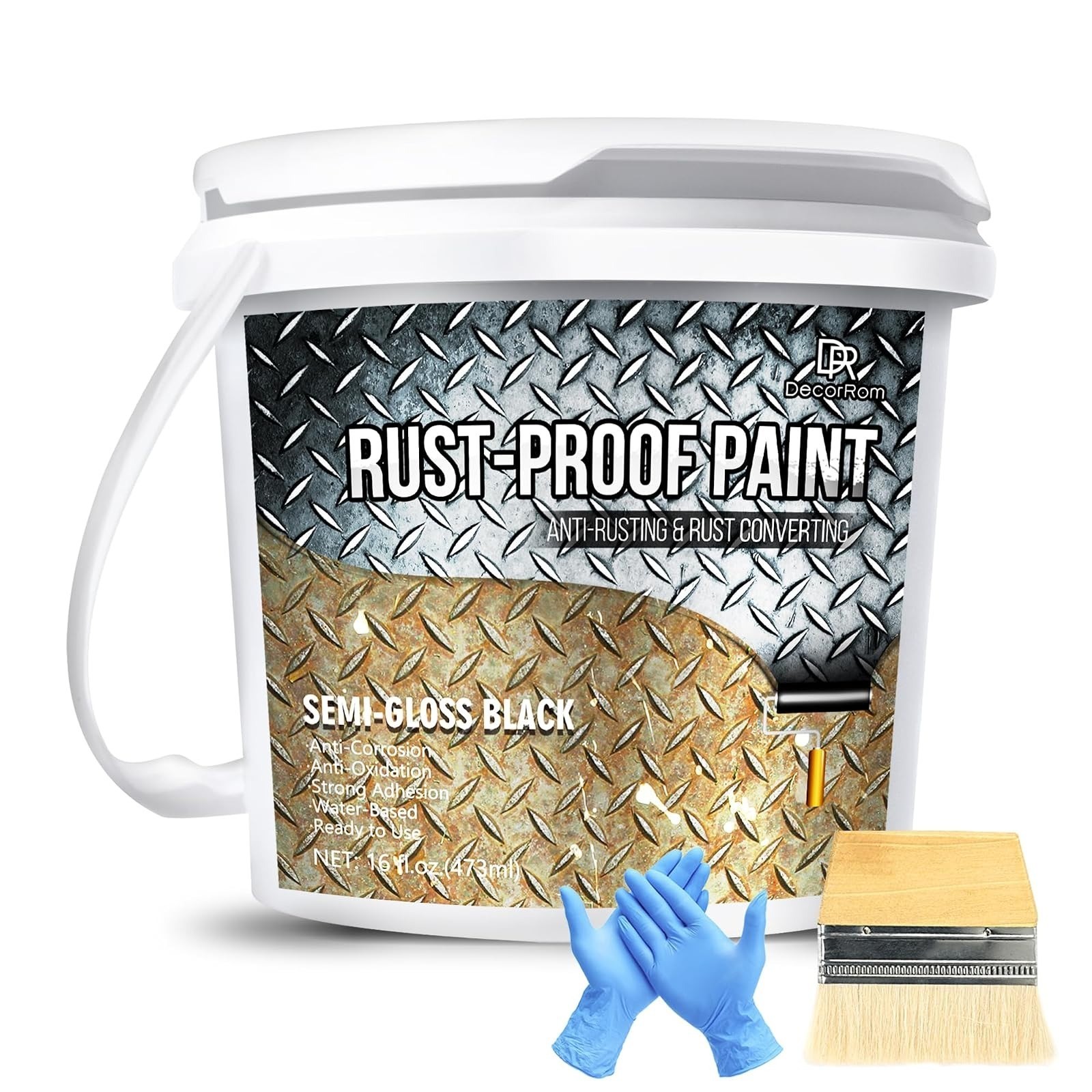 64oz Rust Converter & Metal Primer – Black Rust Reformer Paint