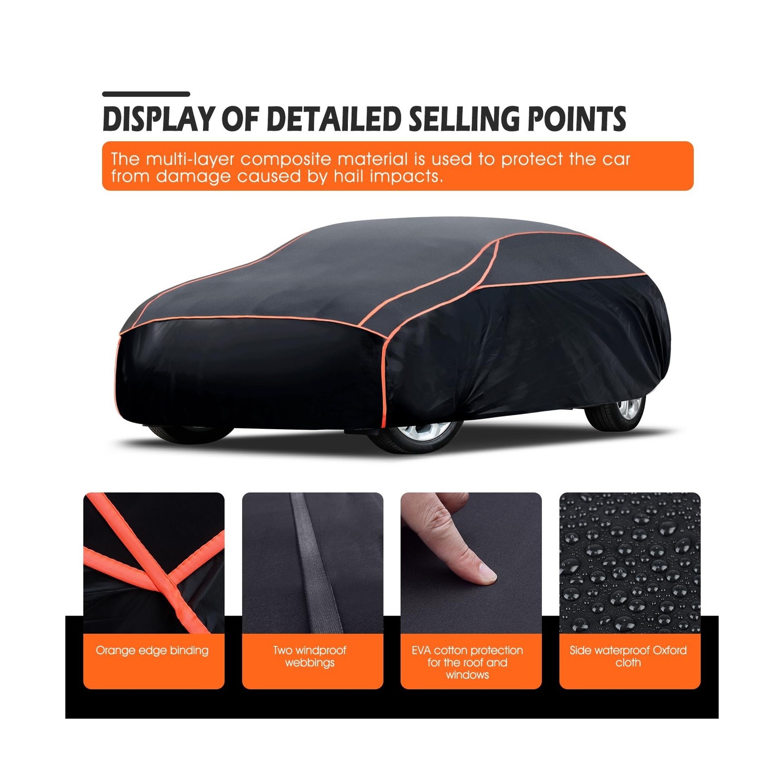 Hail Protector Car Cover, Waterproof Thickened Car EVA Hail Protector Size A3…