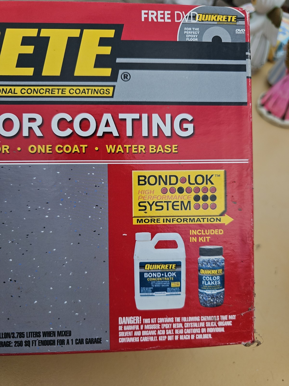 QUIKRETE Epoxy Garage Floor Coating Light Gray Color Flakes 2 Kits RAAD