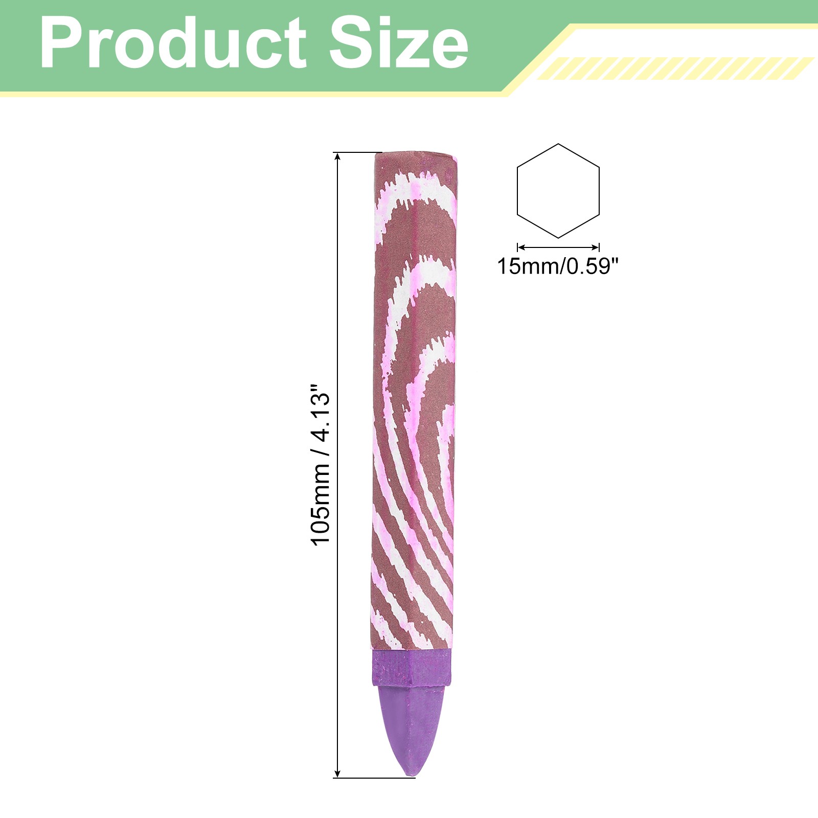 Lumber Marking Crayons, 6 Pcs Purple Hex Wax Tire Marker, 4.1″ x 0.59″