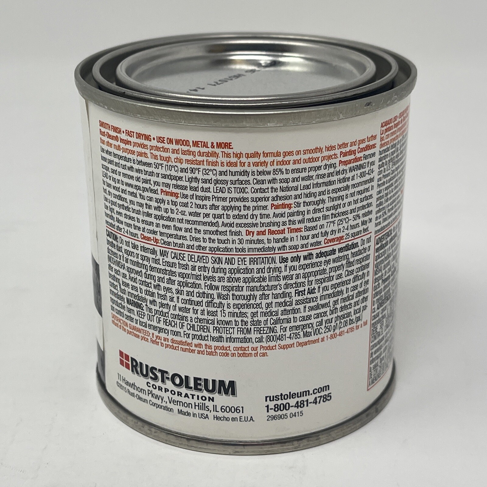 Rust-Oleum Inspire 297036 Premium Latex Paint, Semi-Gloss, Black 8 oz SHIPS FAST