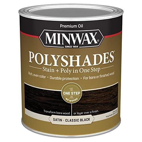 Classic Black Satin Wood Stain & Polyurethane Finish – Quart Size, Easy Applicat