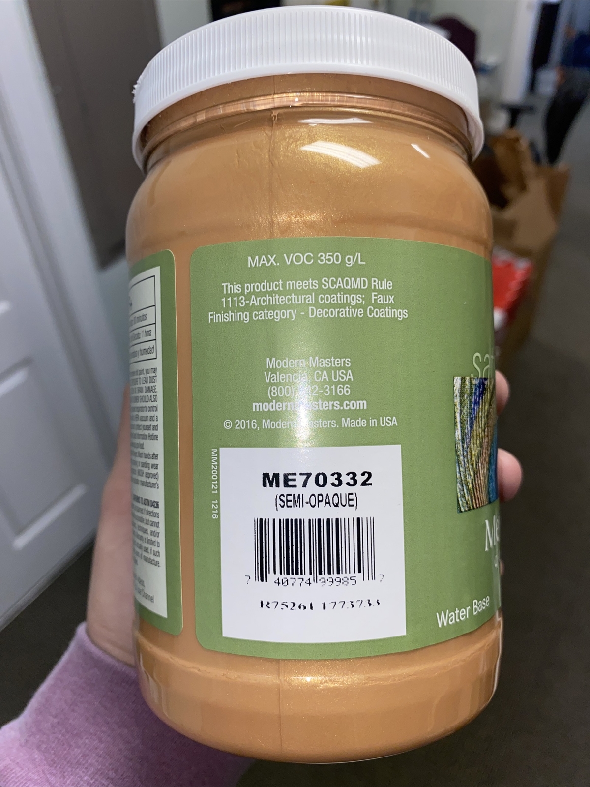 Modern Masters Camel Metallic Paint 32 fl oz 1 Quart Satin Finish ME23032