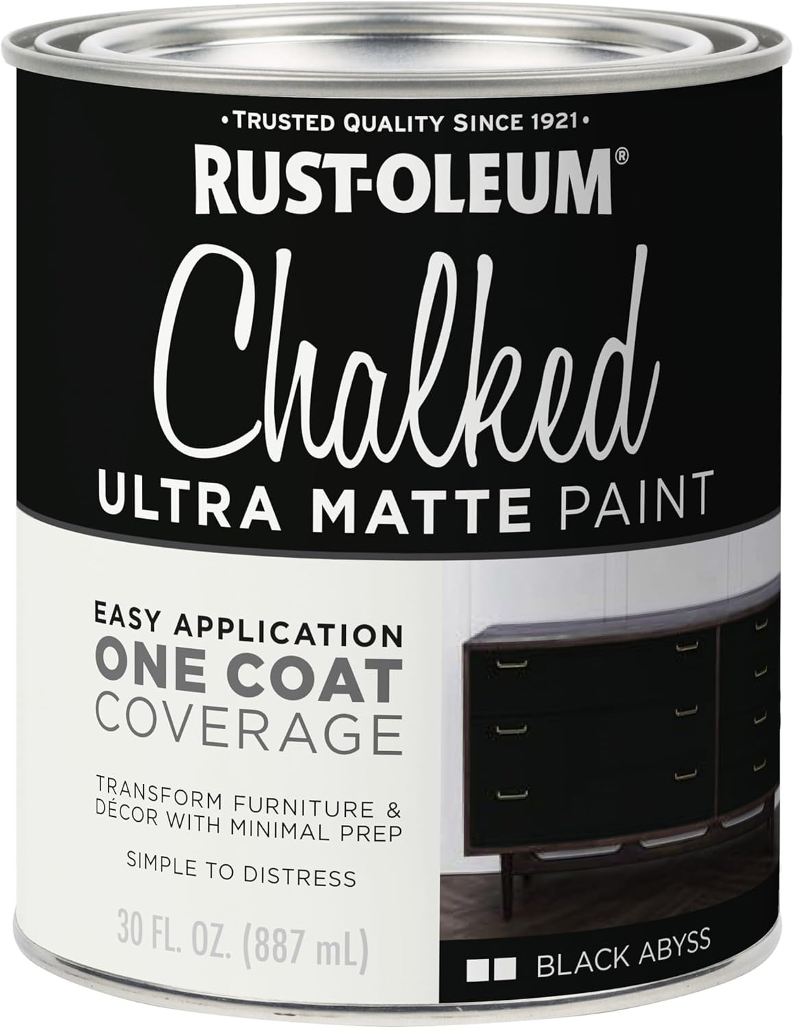 Black Abyss Chalked All-In-One Ultra Matte Paint | One Coat Coverage | No Primer