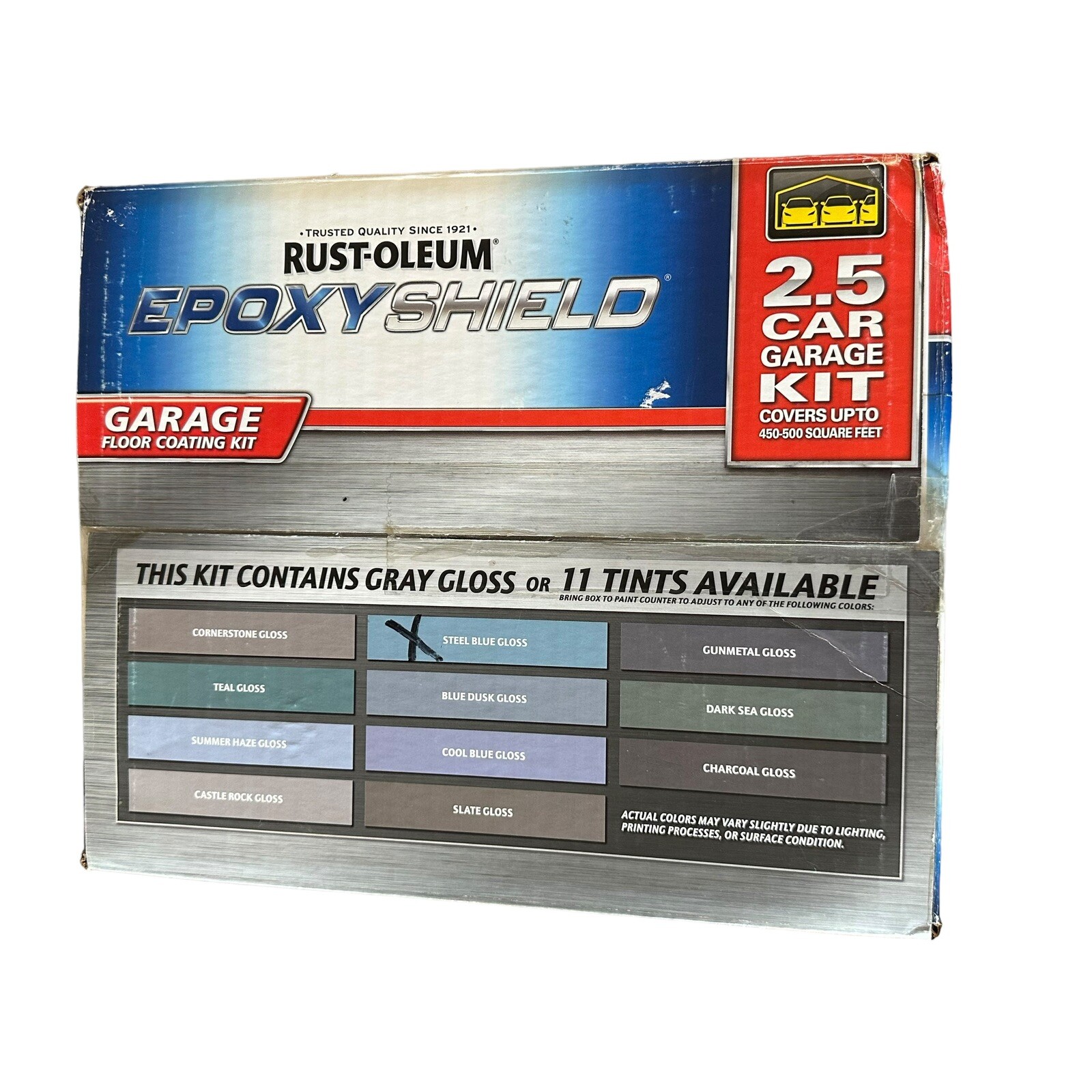 Rust-Oleum Gray Gloss 317238 EpoxyShield Garage Floor Coating Kit 2-1/2 Car