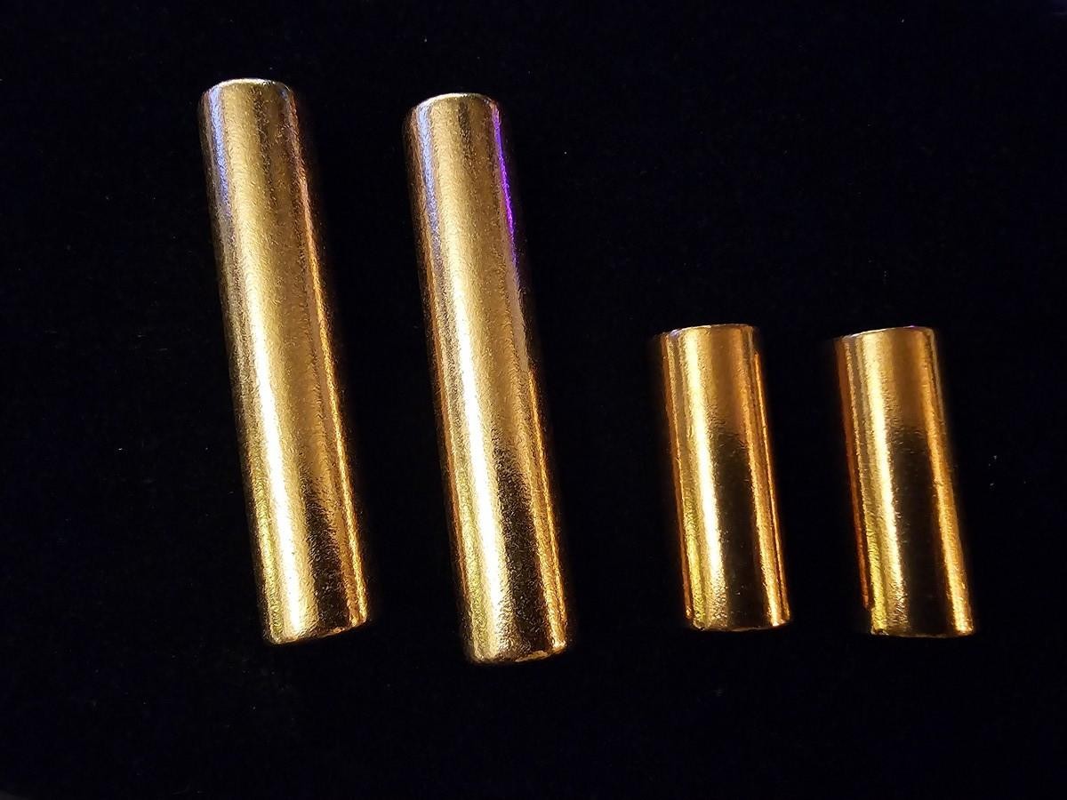 1 pair of 3.75 Inch Solid Copper Cylinder Harmonizers – High Polish Finish