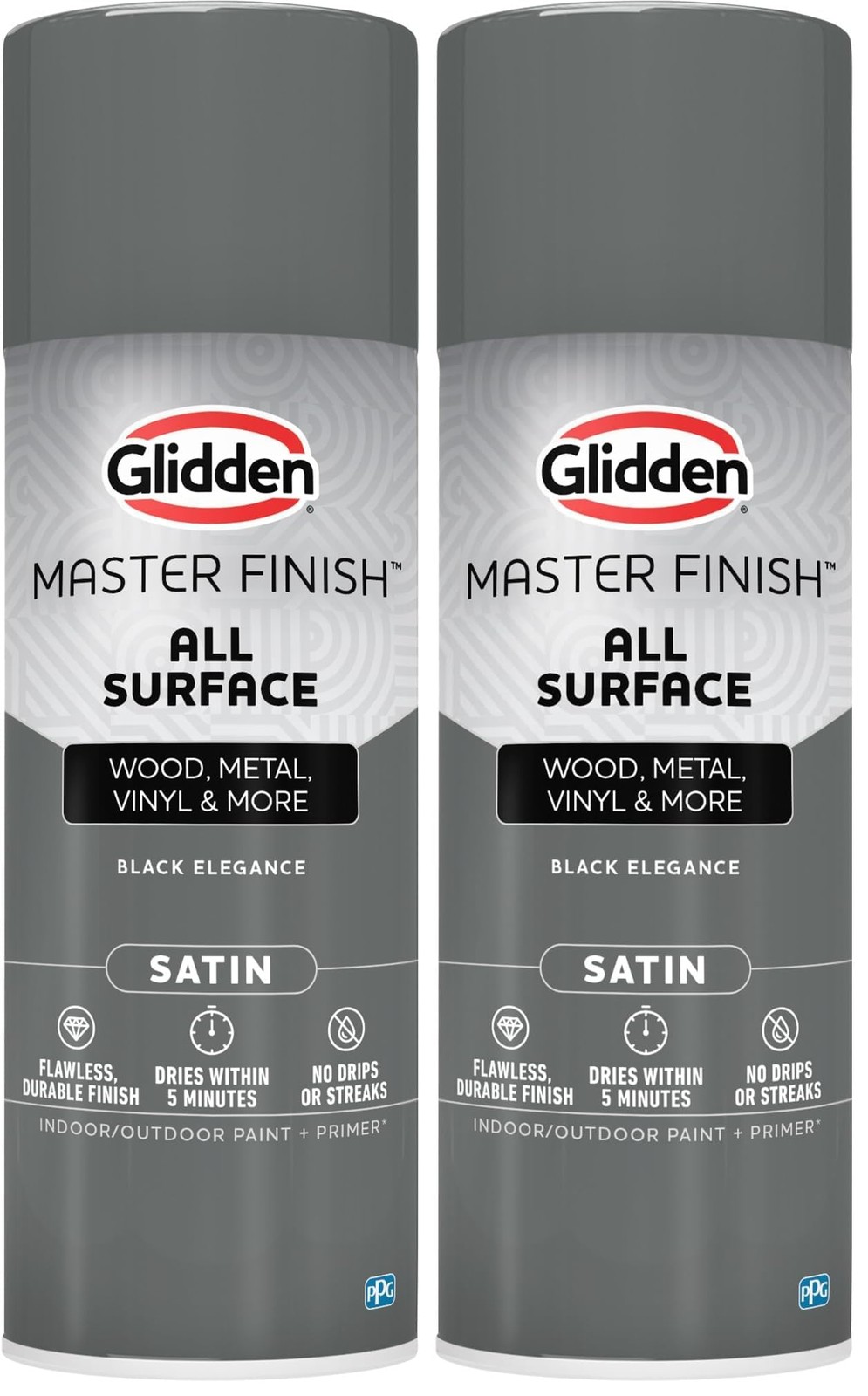 Glidden Master Finish 12 oz. Satin Black 12 Ounce (Pack of 2), Elegance