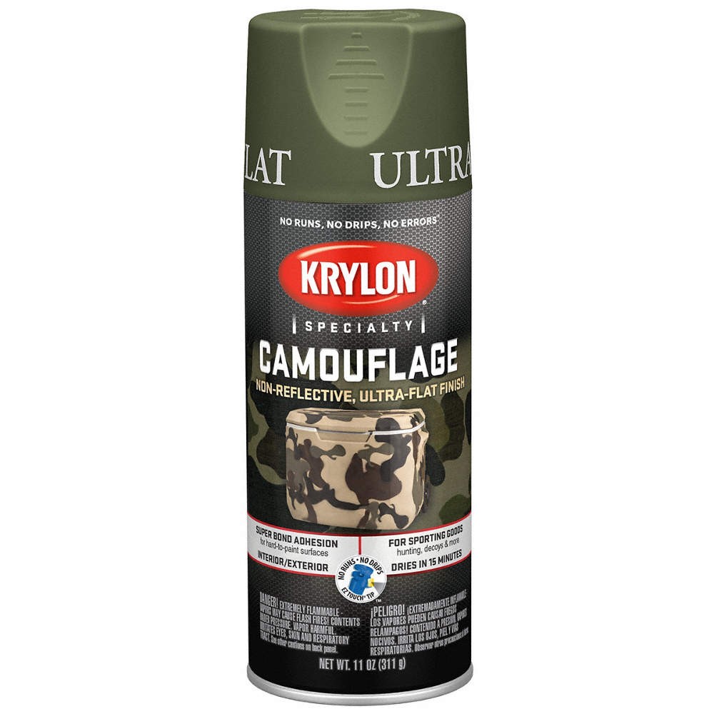 KRYLON K04296077 Spray Paint,Light Green,Ultra-Flat 54TJ52