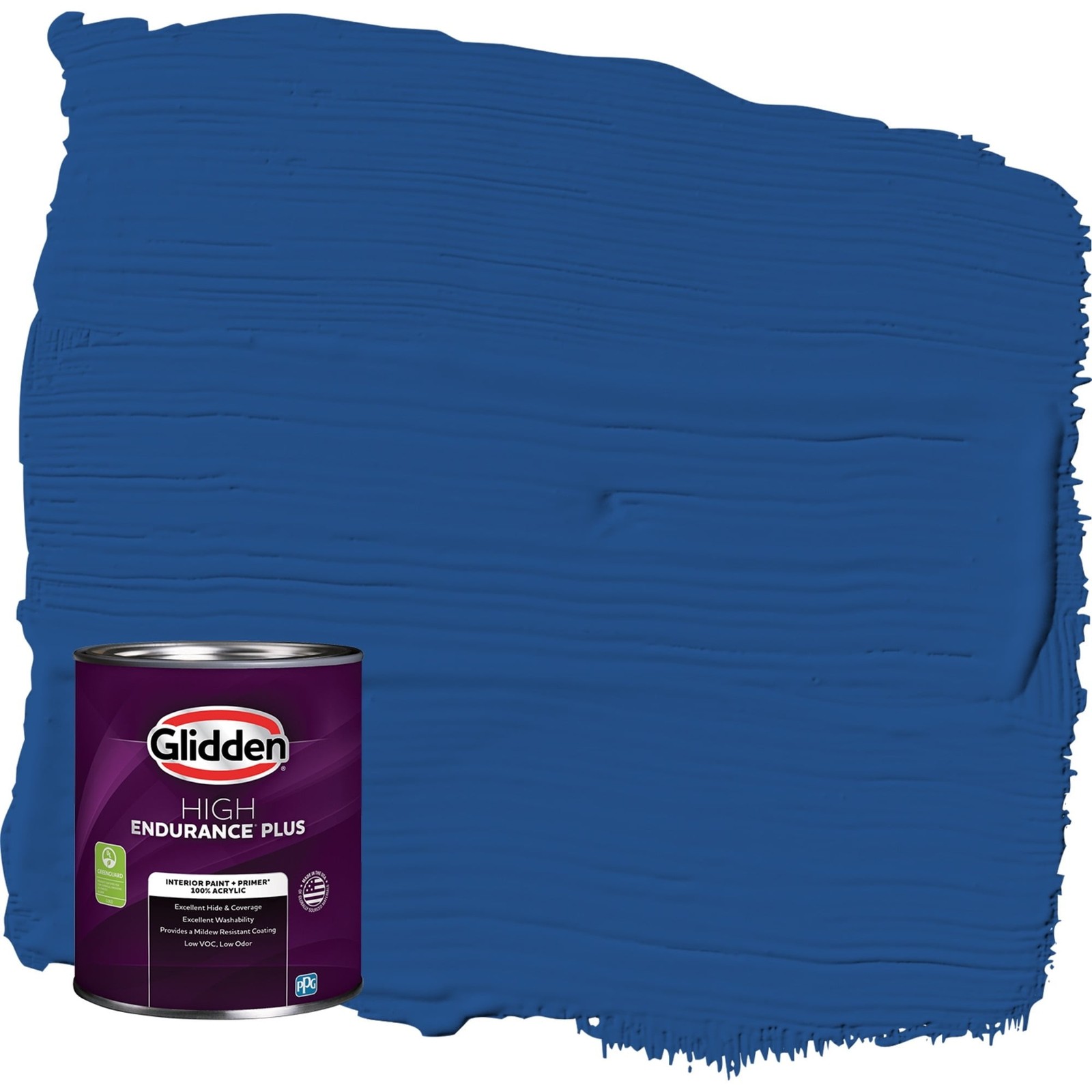 Glidden HEP Brilliant Blue / Blue Flat Interior Paint with Primer, 1 Quart