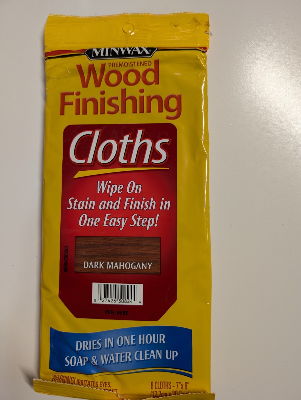 Minwax DARK MAHOGANY Wood Finishing Cloths Easy Stain Finish 8 Cloths In 1 Pack