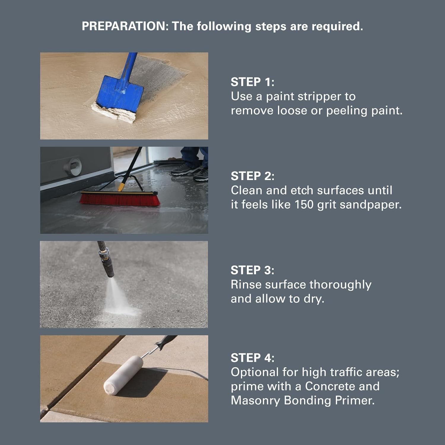 Slip-Resistant Epoxy Acrylic Concrete Paint for Porches, Driveways, Pool Decks