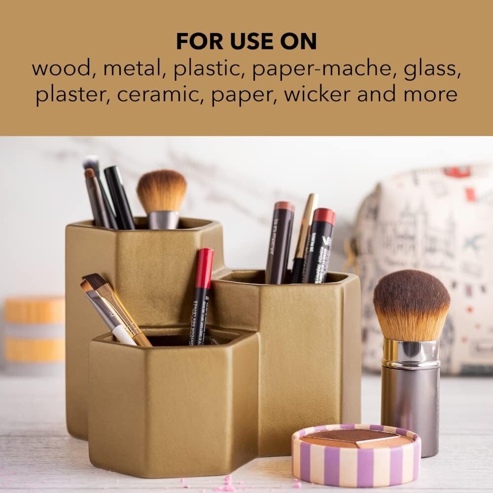 12 oz Metallic Gold Spray Paint – Quick Dry Indoor Use for Crafts & Furniture