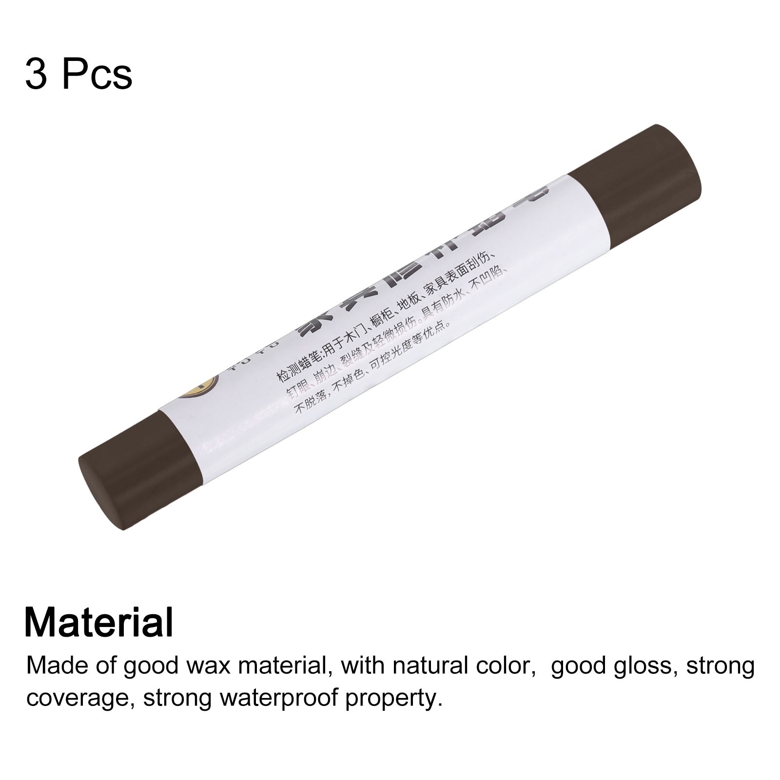 3Pcs Furniture Repair Crayons Wax Filler Stick Pen Marker Coffee Black