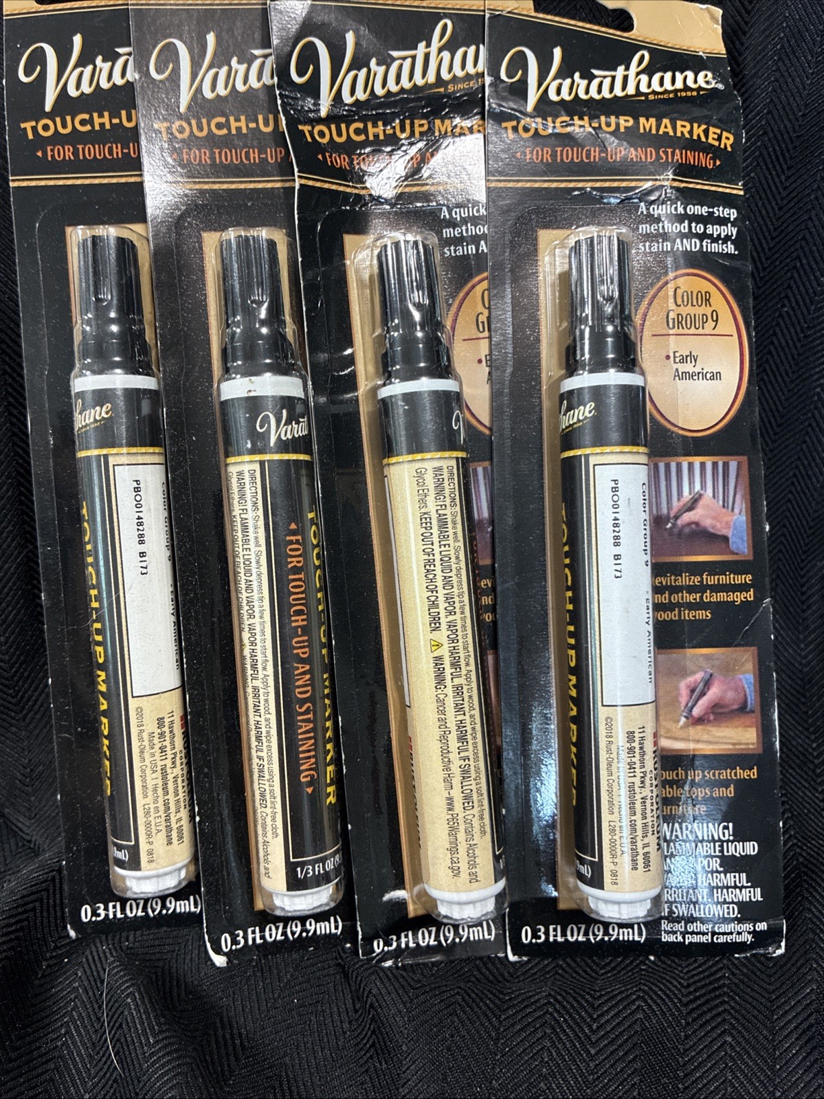 Set Of 4 Varathane Touch-Up Stain Marker Group 9 Wood Repair Pen By Rust-oleum