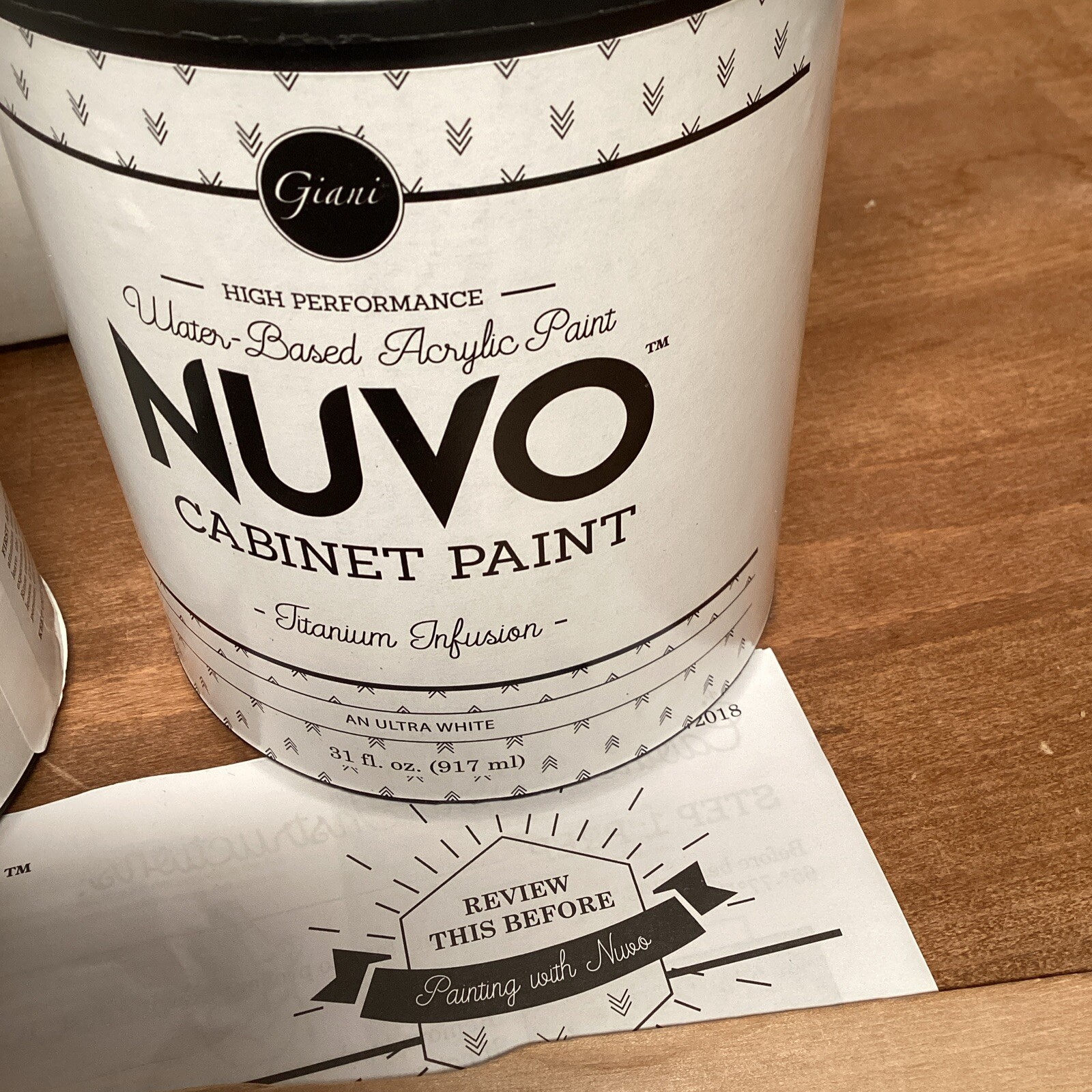 Nuvo Titanium Infusion Cabinet Makeover Paint Ultra Brilliant White Kit 2 Quart