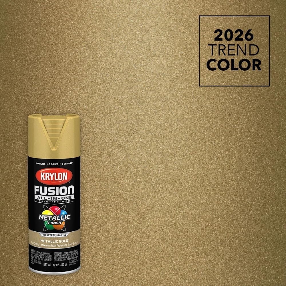 Quick-Dry Gold Adhesive Spray Paint, 12 oz Can – Perfect for Indoor/Outdoor Use