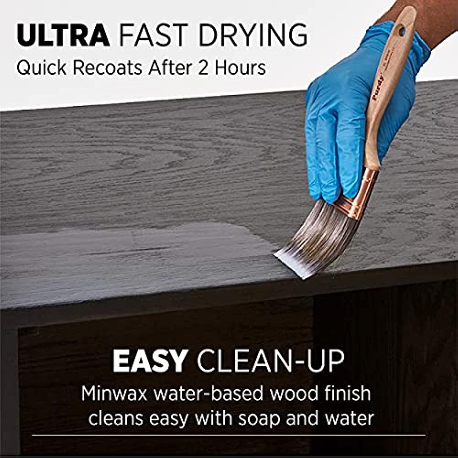 Minwax 233334444 Polycrylic Protective Wood Finish, Clear Satin, � Pint