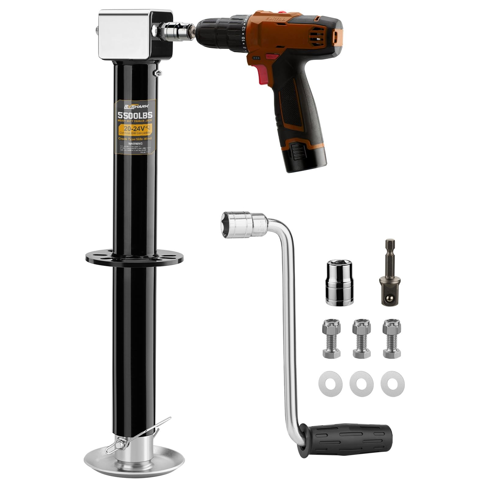 Rvshark 5500 Lbs A-Frame Trailer Jack Heavy Duty Trailer Tongue Jack For Rv And