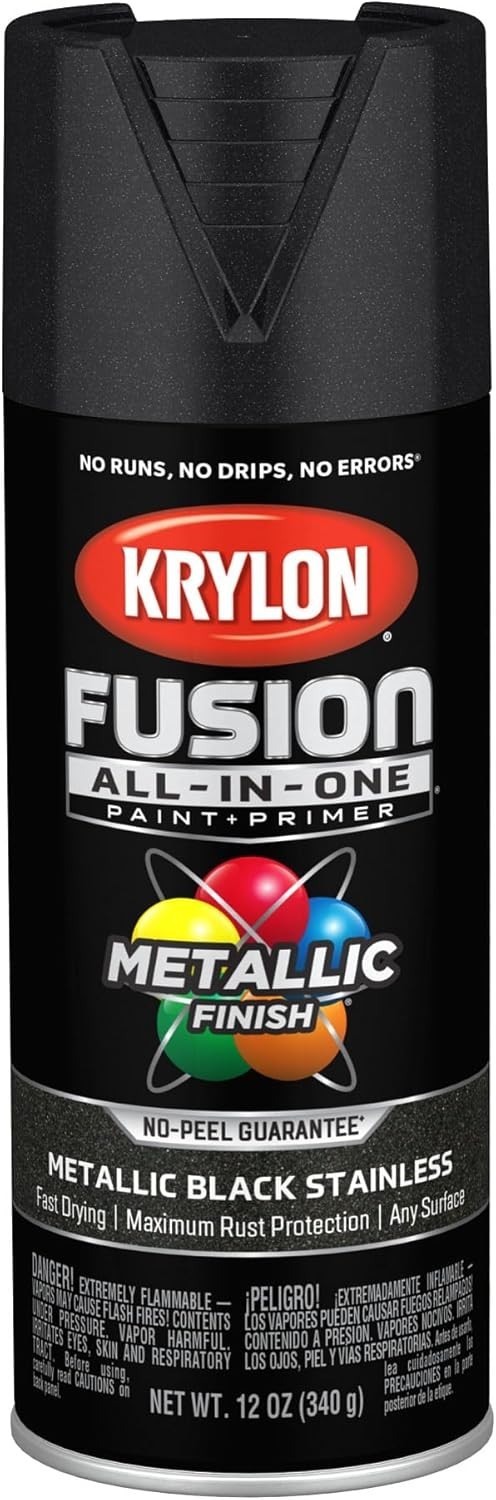 Fusion All-In-One Adhesive Spray Paint for Indoor/Outdoor Use, 12 oz, Black S…